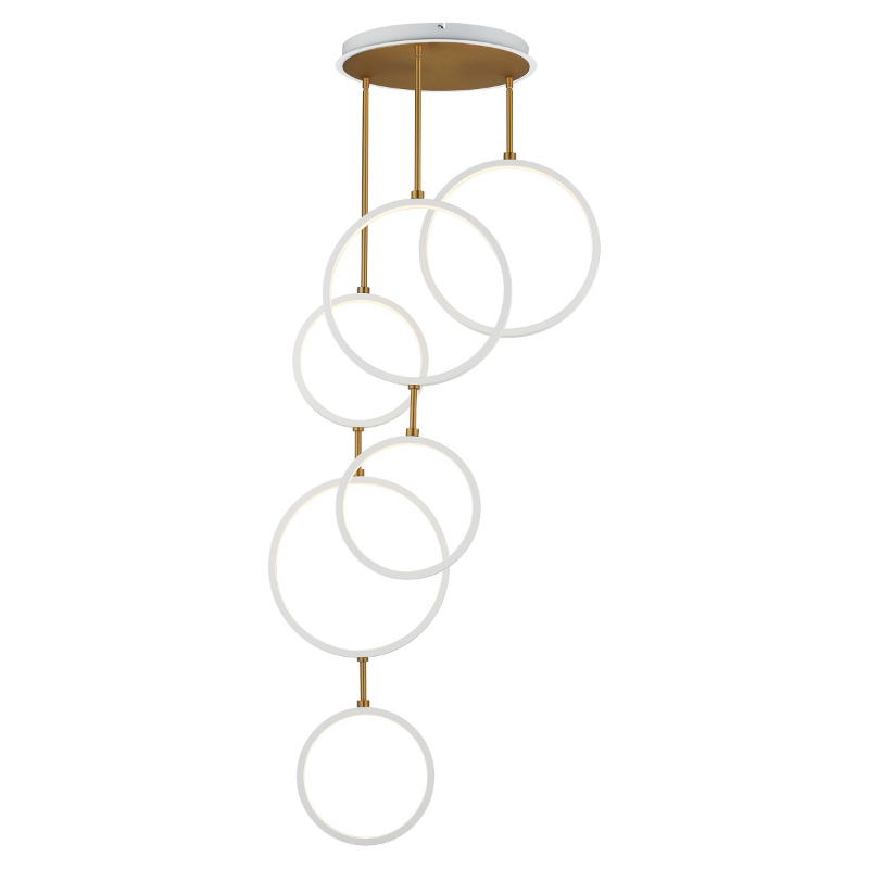 ET2 E24325 Hoopla 6-lt 25" LED Pendant - White/Gold