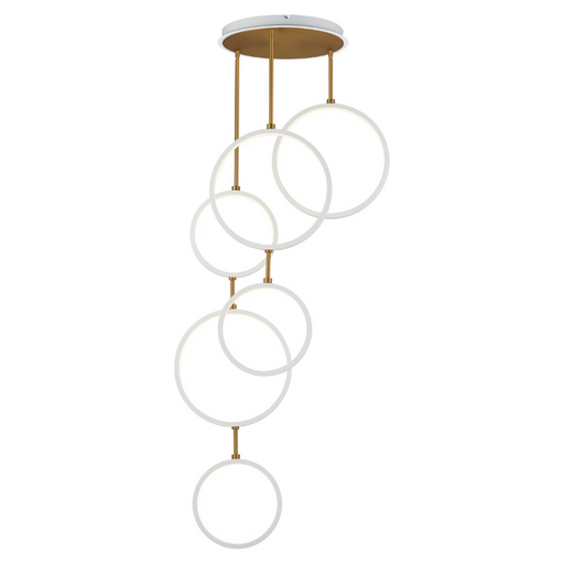ET2 E24325 Hoopla 6-lt 25" LED Pendant - White/Gold