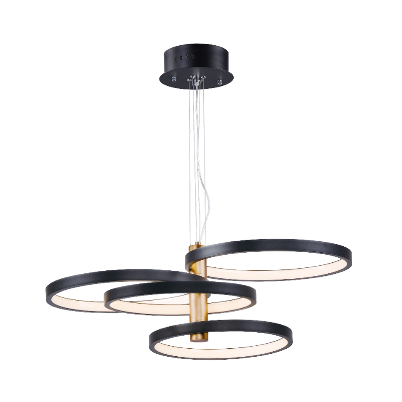 ET2 E24326 Hoopla 4-lt 34" LED Pendant - Black/Gold