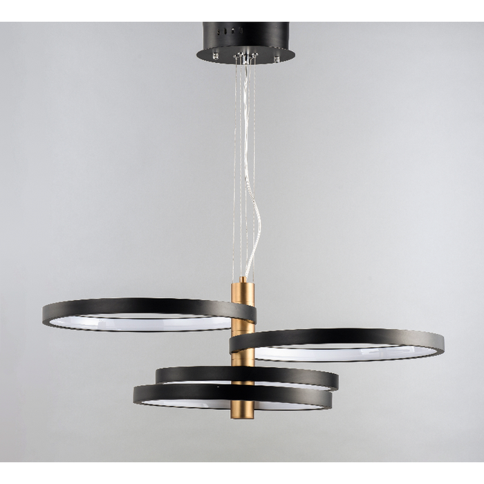 ET2 E24326 Hoopla 4-lt 34" LED Pendant - Black/Gold