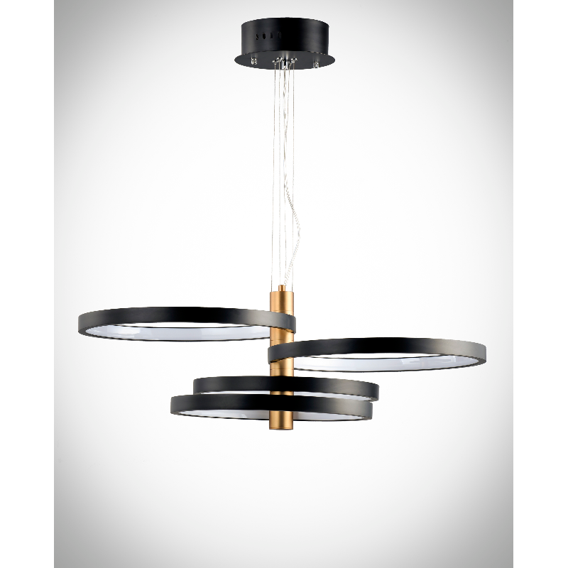 ET2 E24326 Hoopla 4-lt 34" LED Pendant - Black/Gold