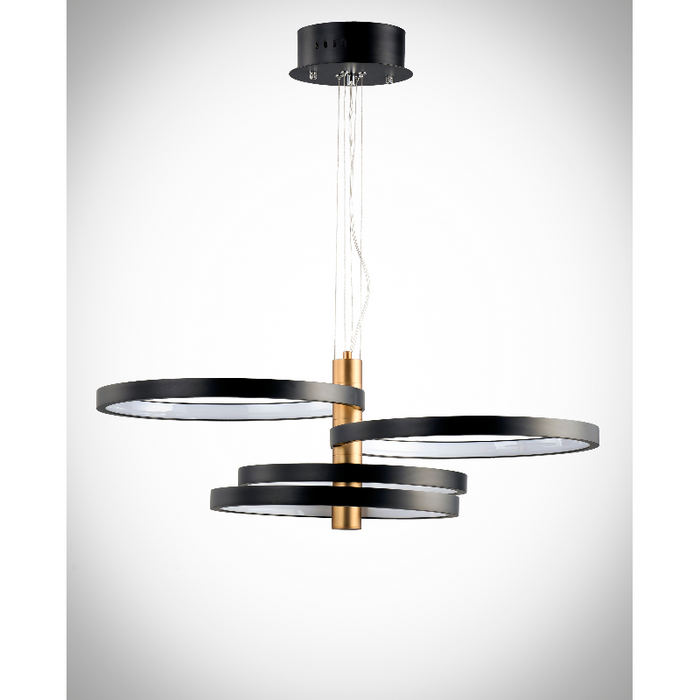 ET2 E24326 Hoopla 4-lt 34" LED Pendant - Black/Gold
