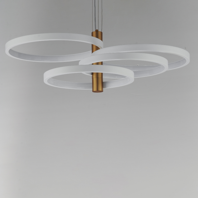 ET2 E24326 Hoopla 4-lt 34" LED Pendant - White/Gold