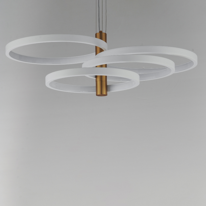 ET2 E24326 Hoopla 4-lt 34" LED Pendant - White/Gold