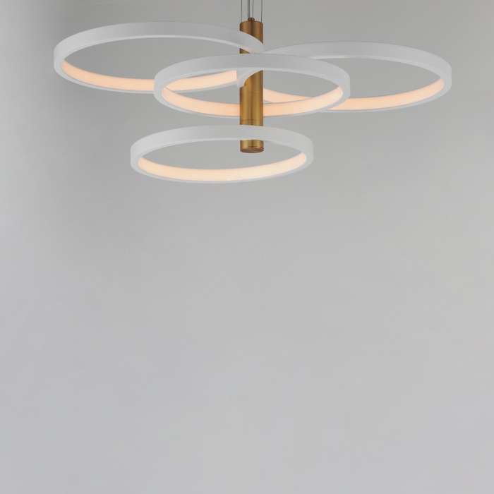 ET2 E24326 Hoopla 4-lt 34" LED Pendant - White/Gold