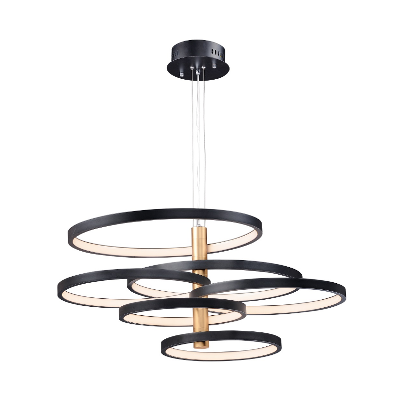 ET2 E24327 Hoopla 6-lt 45" LED Pendant - Black/Gold