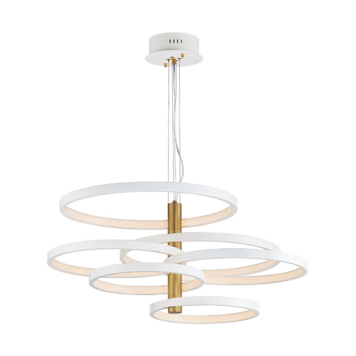 ET2 E24327 Hoopla 6-lt 45" LED Pendant - White/Gold