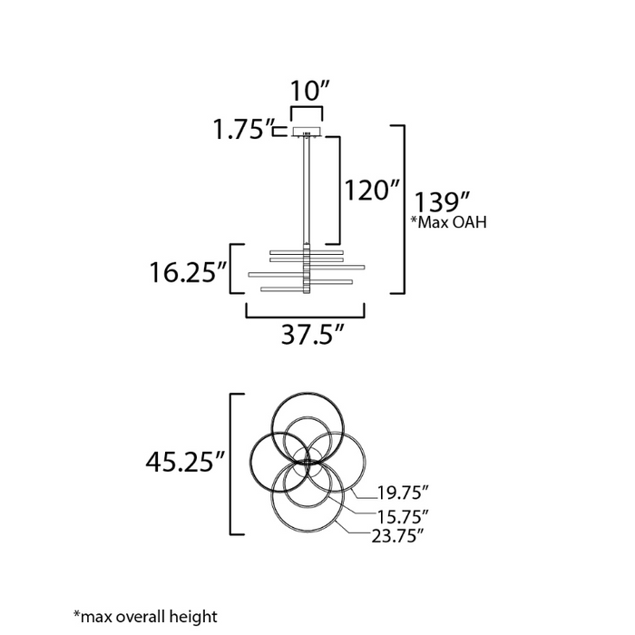 ET2 E24327 Hoopla 6-lt 45" LED Pendant