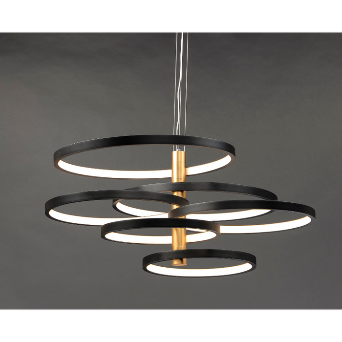 ET2 E24327 Hoopla 6-lt 45" LED Pendant - Black/Gold