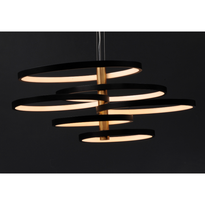 ET2 E24327 Hoopla 6-lt 45" LED Pendant - Black/Gold
