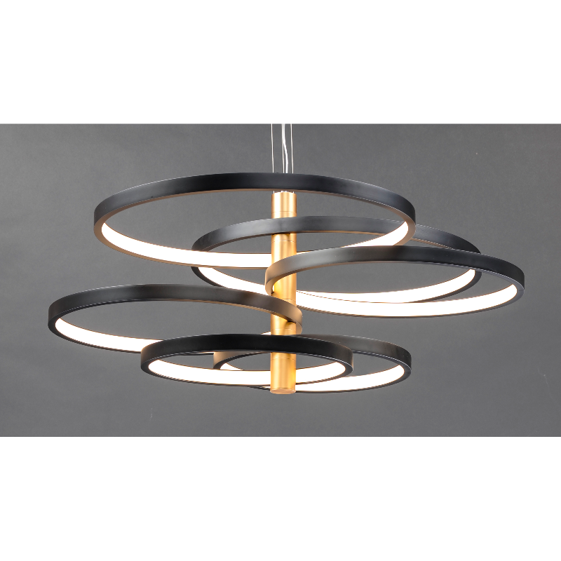 ET2 E24327 Hoopla 6-lt 45" LED Pendant - Black/Gold