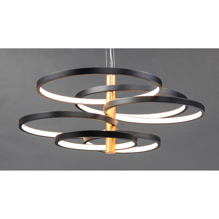 ET2 E24327 Hoopla 6-lt 45" LED Pendant - Black/Gold