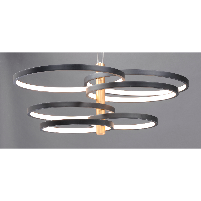 ET2 E24327 Hoopla 6-lt 45" LED Pendant - Black/Gold