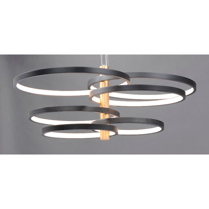 ET2 E24327 Hoopla 6-lt 45" LED Pendant - Black/Gold