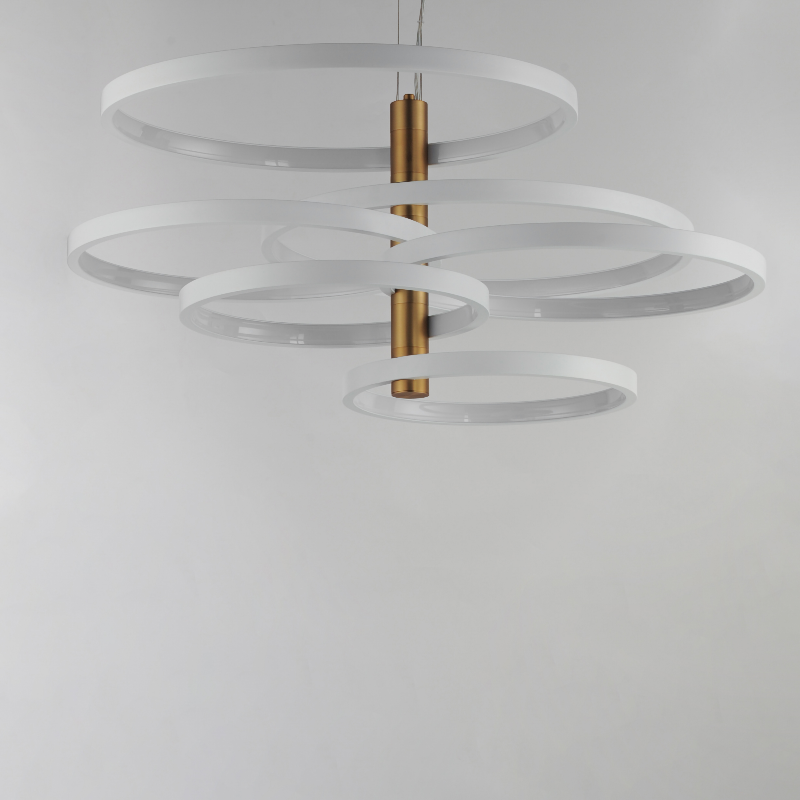 ET2 E24327 Hoopla 6-lt 45" LED Pendant - White/Gold