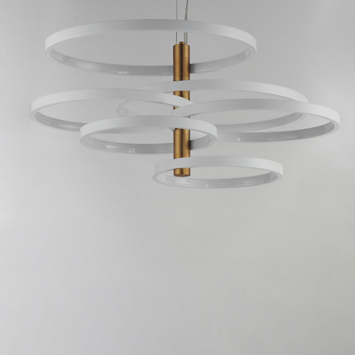 ET2 E24327 Hoopla 6-lt 45" LED Pendant - White/Gold