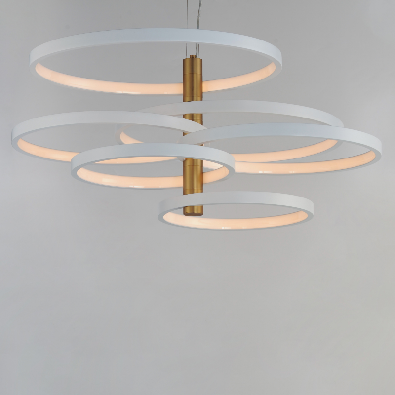 ET2 E24327 Hoopla 6-lt 45" LED Pendant - White/Gold