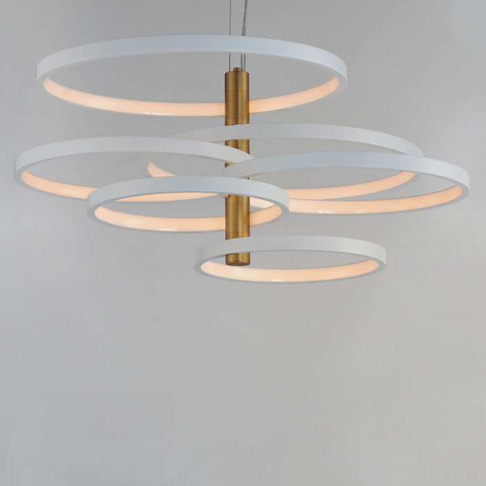 ET2 E24327 Hoopla 6-lt 45" LED Pendant - White/Gold