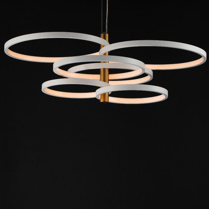 ET2 E24327 Hoopla 6-lt 45" LED Pendant - White/Gold