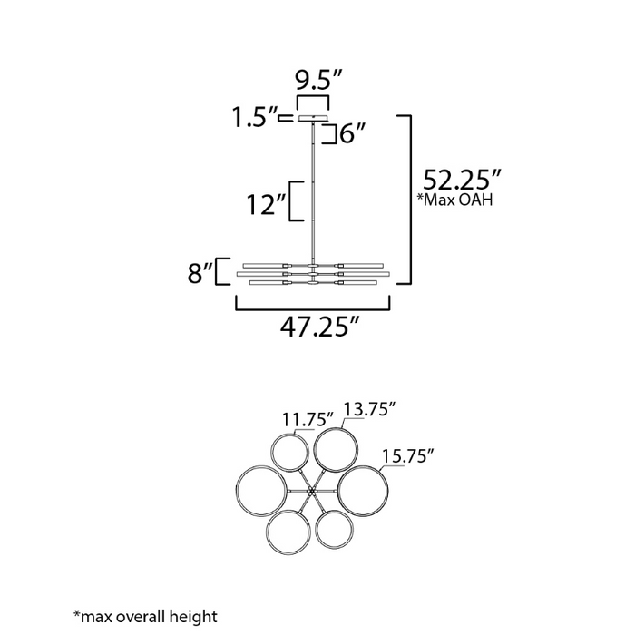 ET2 E24328 Hoopla 6-lt 47" LED Pendant