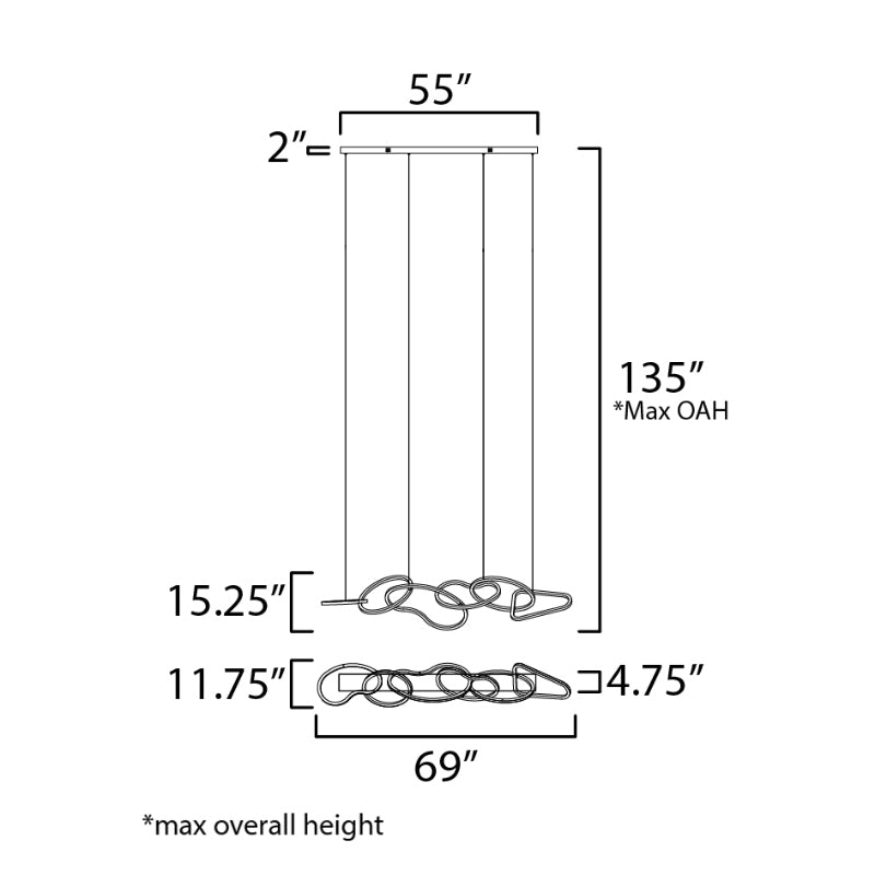 ET2 E24618 Unity 1-lt 69" LED Pendant
