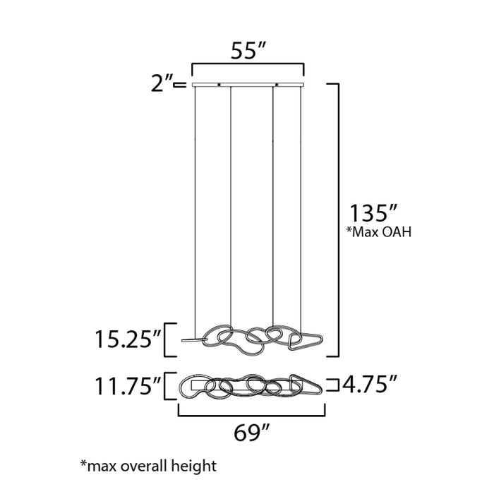 ET2 E24618 Unity 1-lt 69" LED Pendant