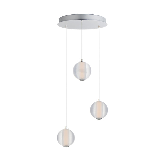 ET2 E24643-144 Rhythm 3-lt 12" LED Pendant-Polished Chrome