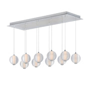 ET2 E24648-144 Rhythm 10-lt 34" LED Pendant-Polished Chrome