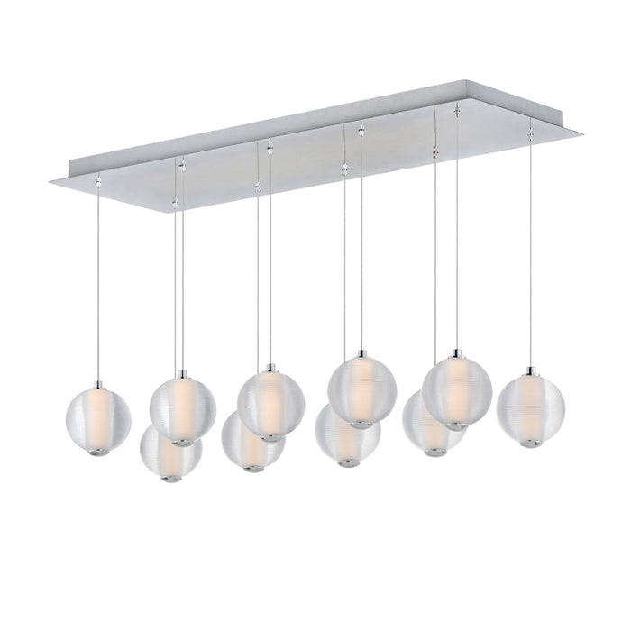 ET2 E24648-144 Rhythm 10-lt 34" LED Pendant-Polished Chrome