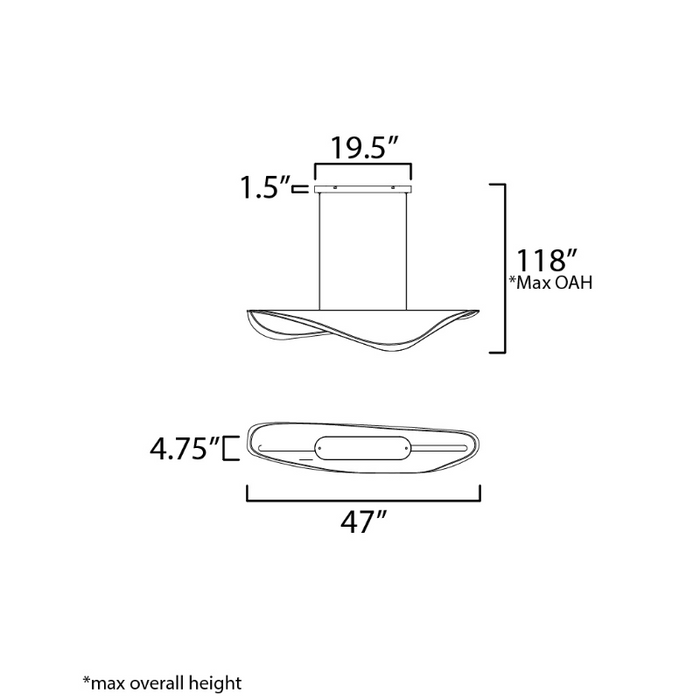 ET2 E24714 Manta 1-lt 47" LED Linear Pendant