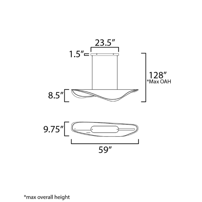 ET2 E24716 Manta 1-lt 59" LED Linear Pendant