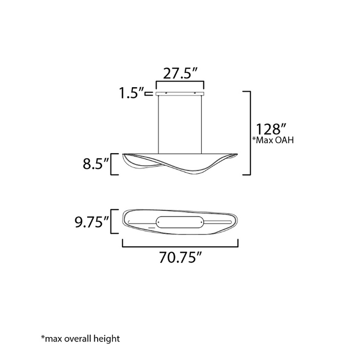 ET2 E24718 Manta 1-lt 71" LED Linear Pendant