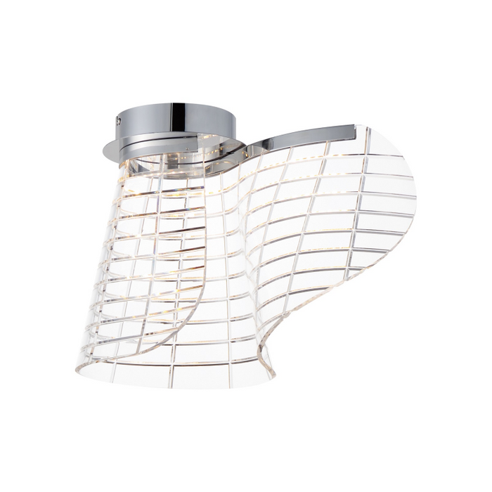 ET2 E24810 Tartan 1-lt 16" LED Flush Mount, 3CCT Selectable - Polished Chrome