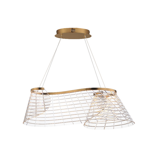 ET2 E24814 Tartan 1-lt 32" LED Linear Pendant, 3CCT Selectable - Brushed Champagne