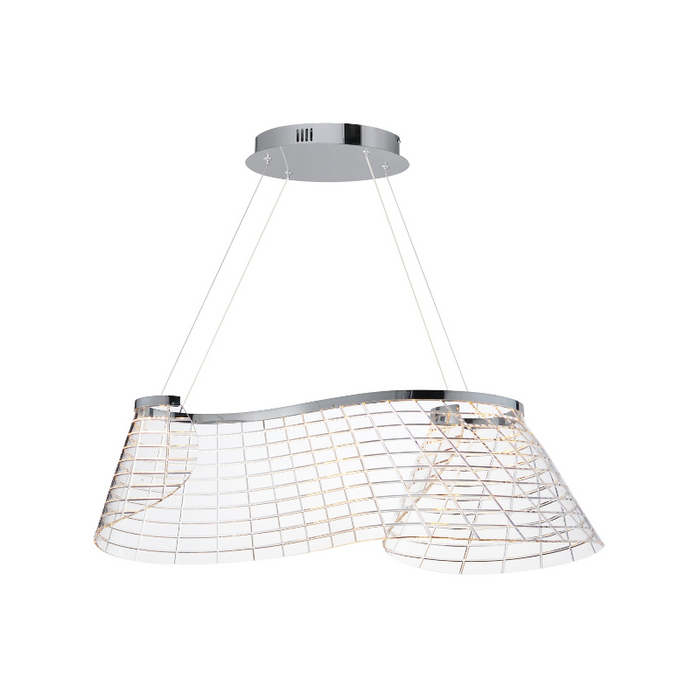 ET2 E24814 Tartan 1-lt 32" LED Linear Pendant, 3CCT Selectable - Polished Chrome