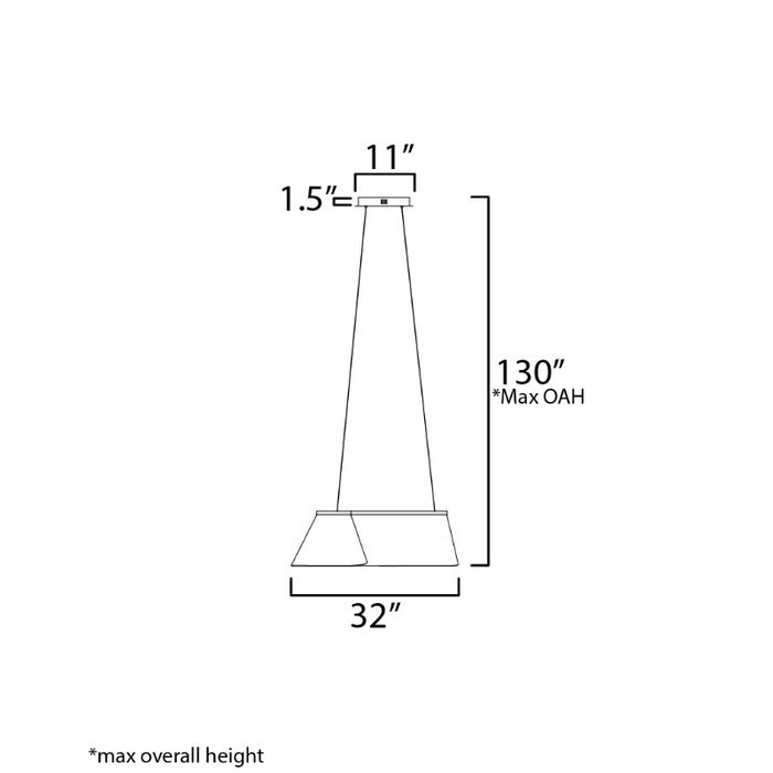 ET2 E24814 Tartan 1-lt 32" LED Linear Pendant, 3CCT Selectable