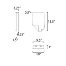 ET2 E24871 Rinkle 1-lt 17" Tall LED Wall Sconce