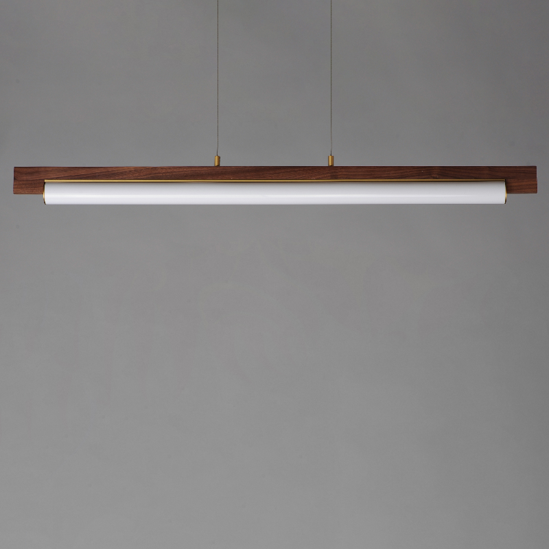 ET2 E24932 Joist 1-lt 45" LED Horizontal Pendant - White Alabaster/Natural Aged Brass