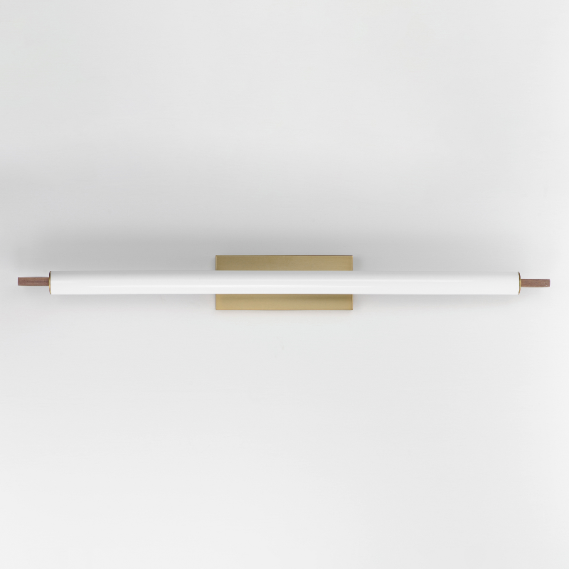 ET2 E24938 Joist 1-lt 45" LED Wall Sconce - White Alabaster/Natural Aged Brass