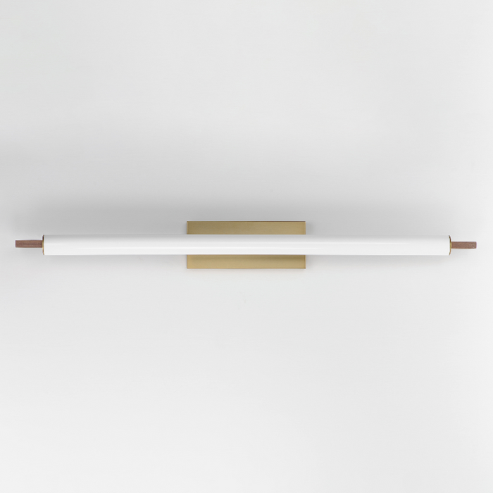 ET2 E24938 Joist 1-lt 45" LED Wall Sconce - White Alabaster/Natural Aged Brass