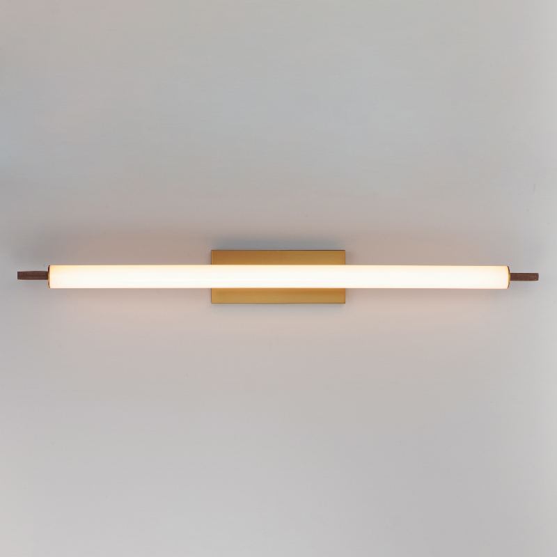 ET2 E24938 Joist 1-lt 45" LED Wall Sconce - White Alabaster/Natural Aged Brass