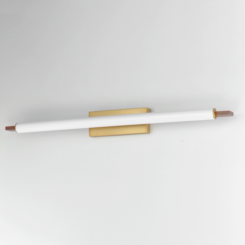 ET2 E24938 Joist 1-lt 45" LED Wall Sconce - White Alabaster/Natural Aged Brass