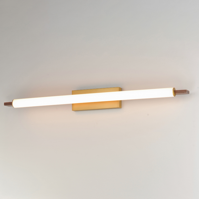 ET2 E24938 Joist 1-lt 45" LED Wall Sconce - White Alabaster/Natural Aged Brass