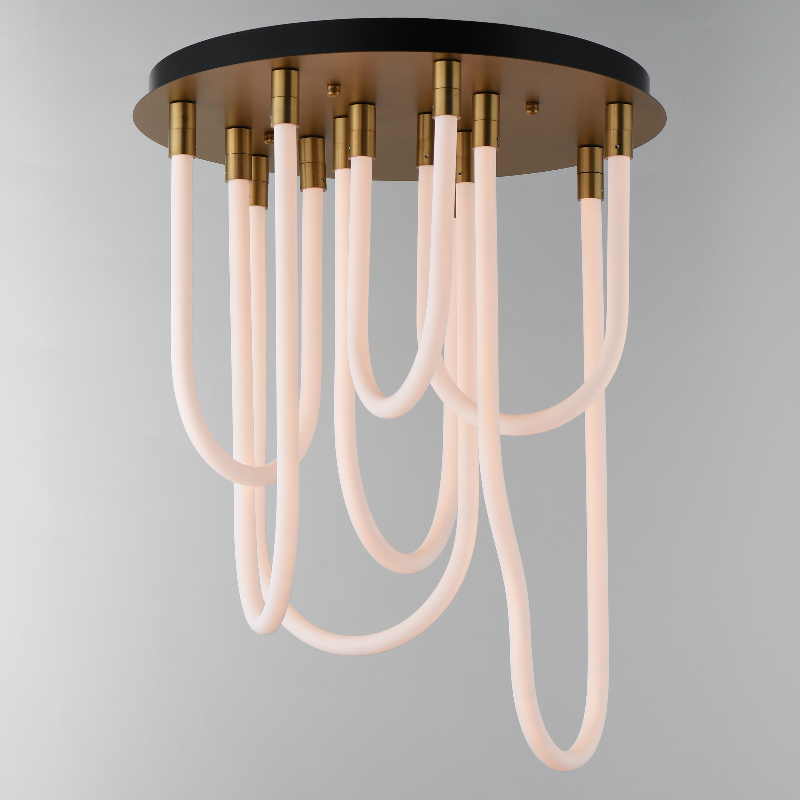 ET2 E24987 Soleil 7-lt 20" LED Flush Mount - Natural Aged Brass