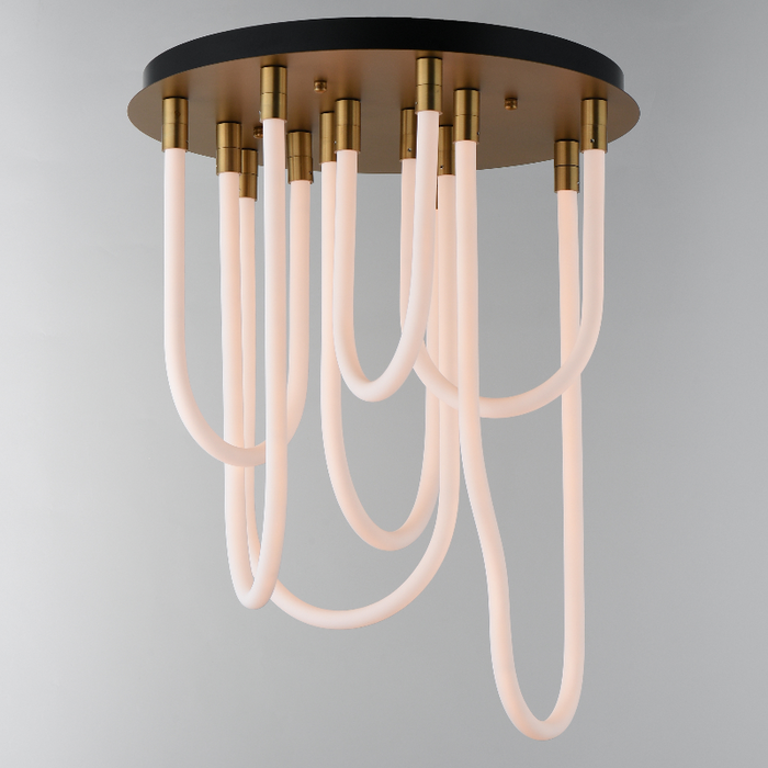 ET2 E24987 Soleil 7-lt 20" LED Flush Mount - Natural Aged Brass