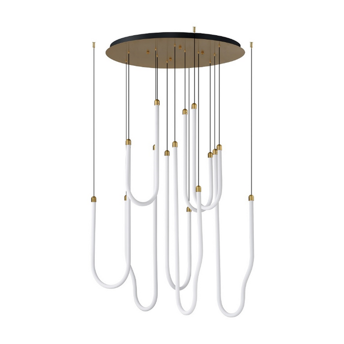 ET2 E24988 Soleil 8-lt 36" LED Pendant - Natural Aged Brass