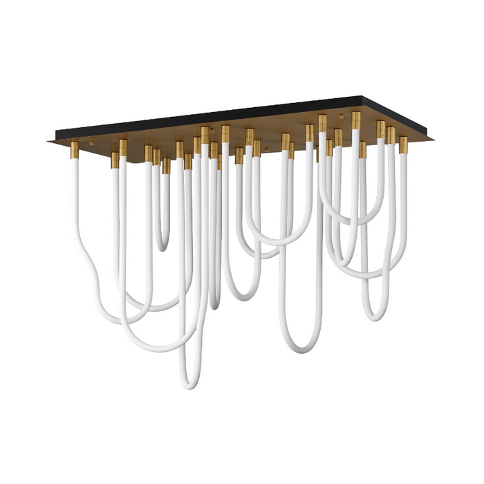 ET2 E24989 Soleil 14-lt 42" LED Flush Mount - Natural Aged Brass