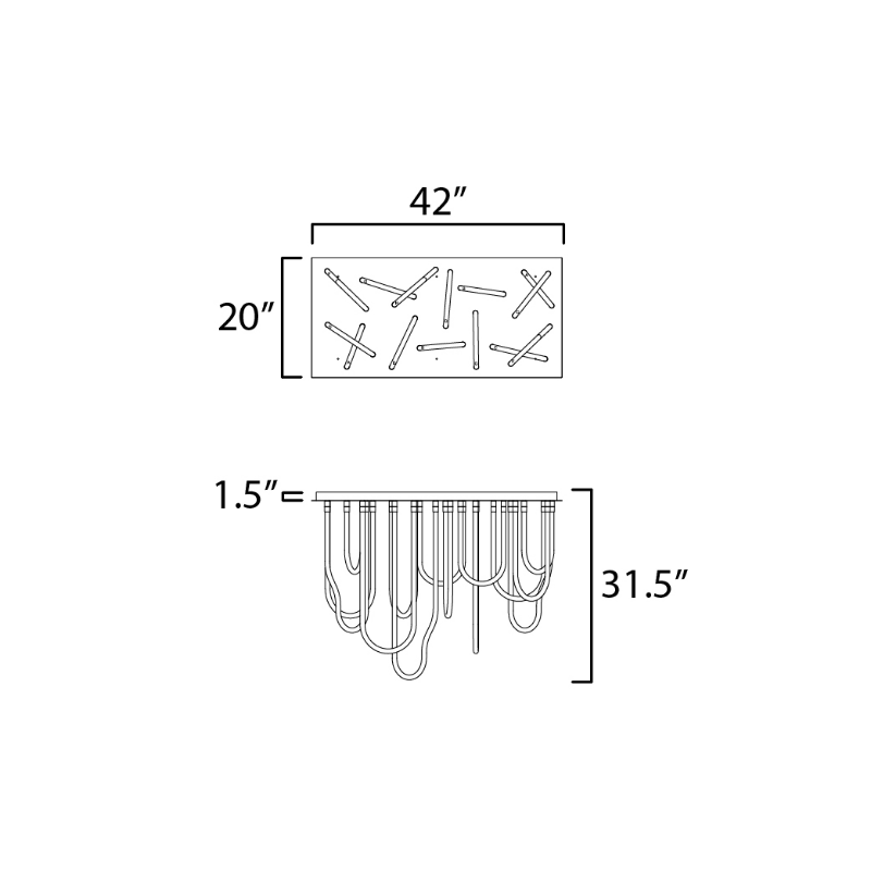 ET2 E24989 Soleil 14-lt 42" LED Flush Mount