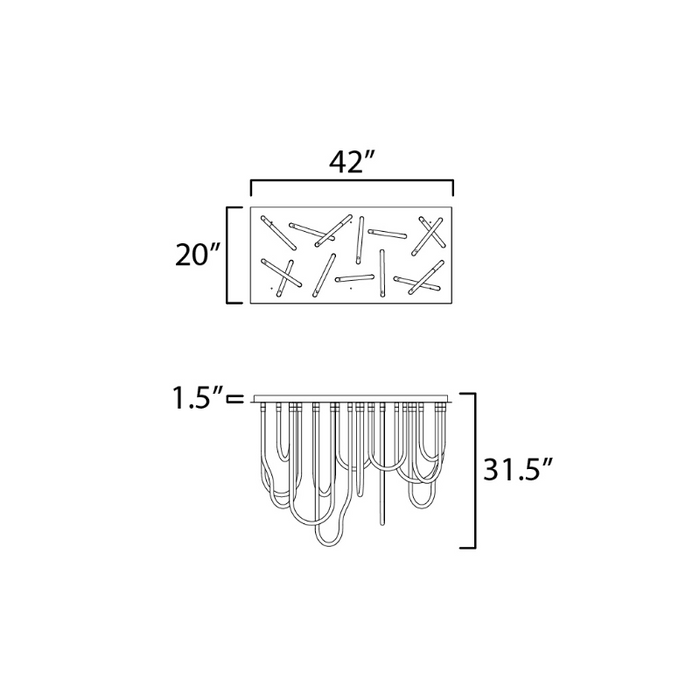 ET2 E24989 Soleil 14-lt 42" LED Flush Mount