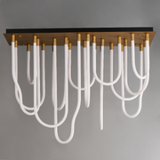 ET2 E24989 Soleil 14-lt 42" LED Flush Mount - Natural Aged Brass